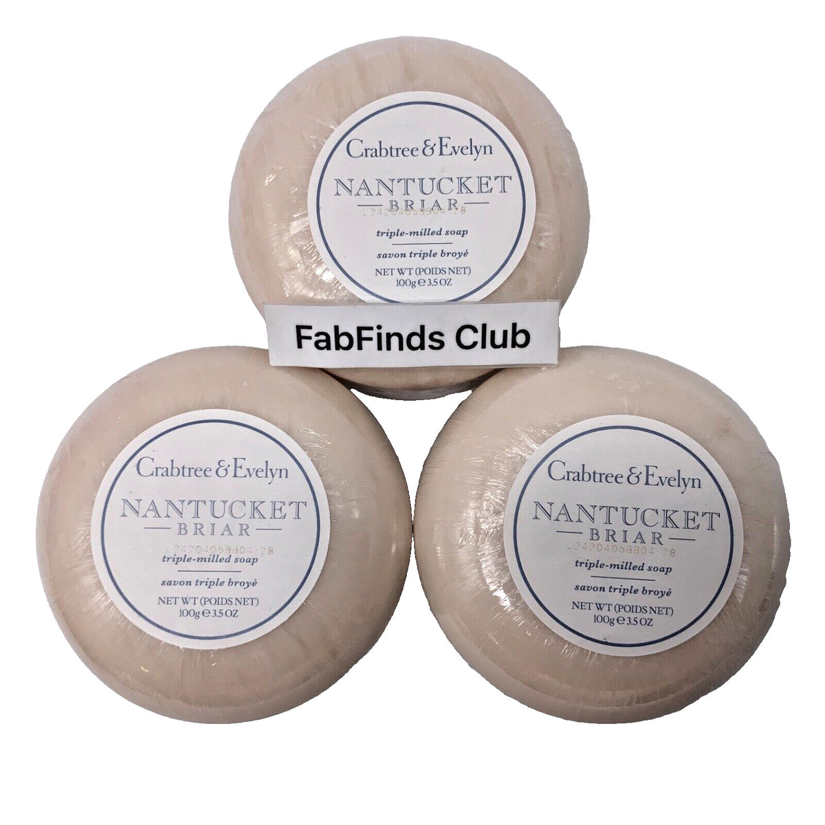 Crabtree & Evelyn Nantucket Briar Triple Milled Bar Soap Set - Gift Box, 6 Pieces