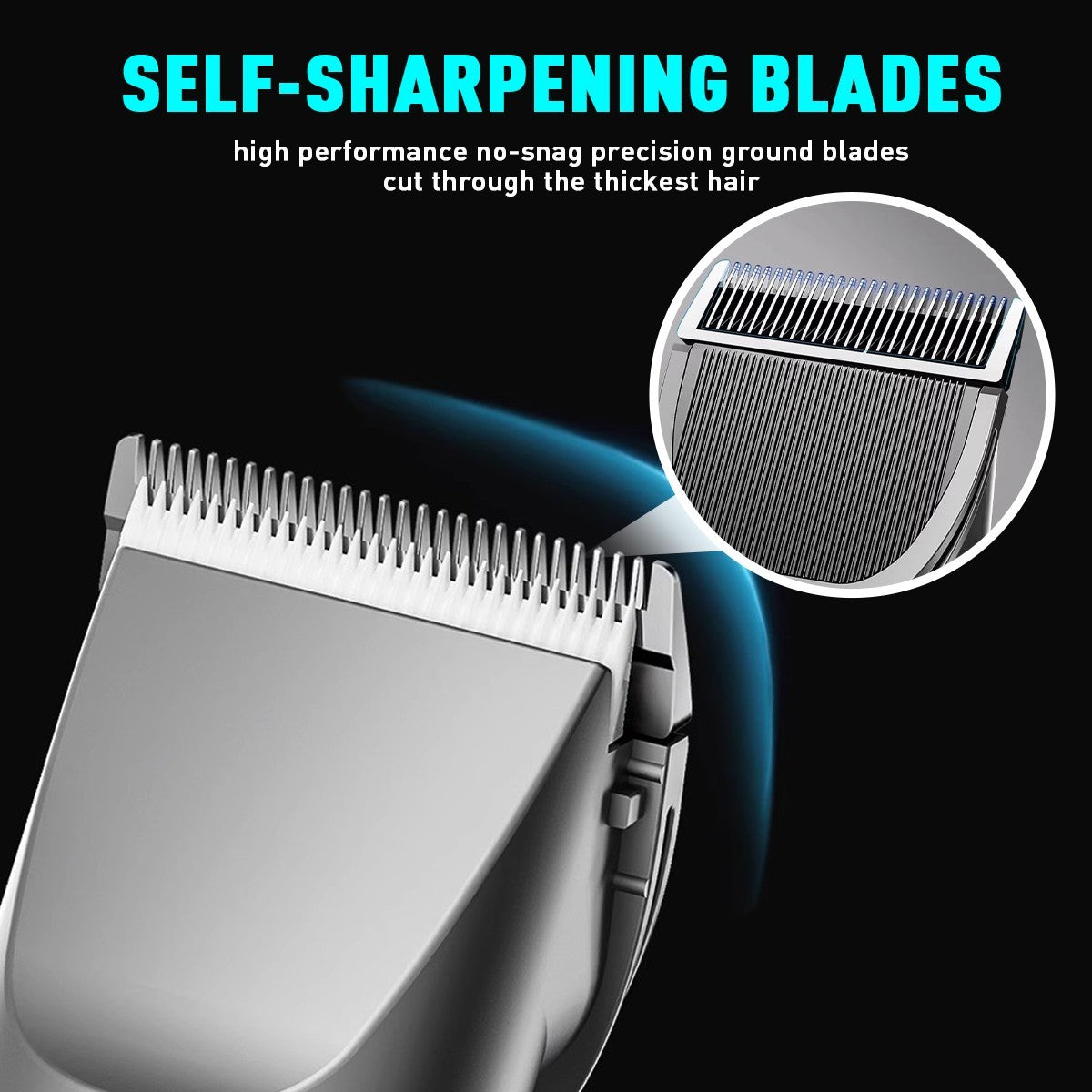 Cordless Rechargeable Hair Clippers Kit with LCD Display & Adjustable Length