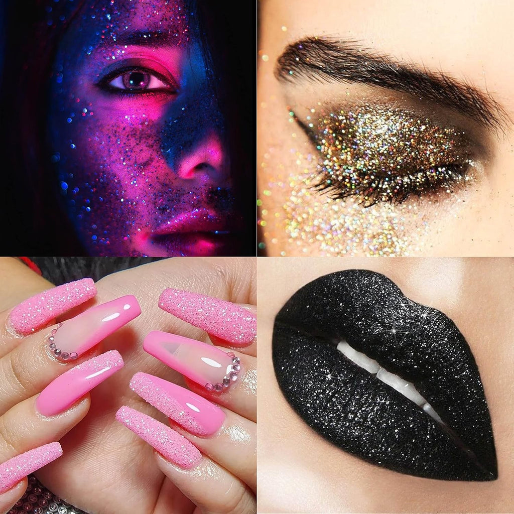 Holographic Glitter Powder Set - 45 Colors Fine Craft and Makeup Glitter