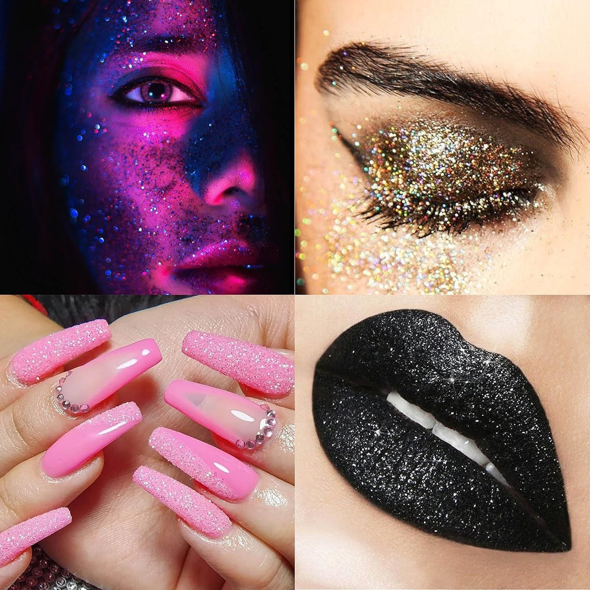 Holographic Glitter Powder Set - 45 Colors Fine Craft and Makeup Glitter