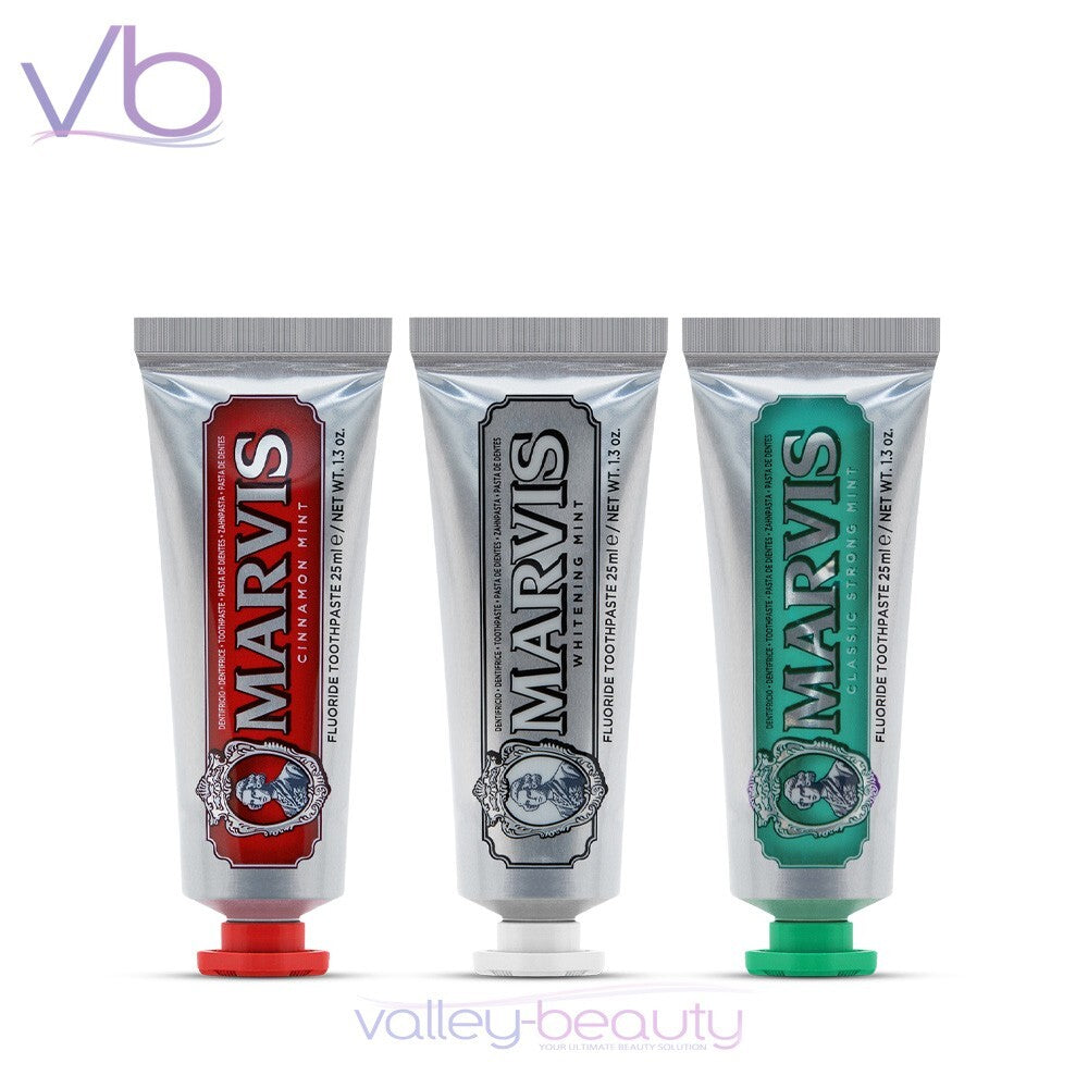 Travel Toothpaste Set with Mint Flavors - 3 x 25ml Natural Toothpastes for Oral Care