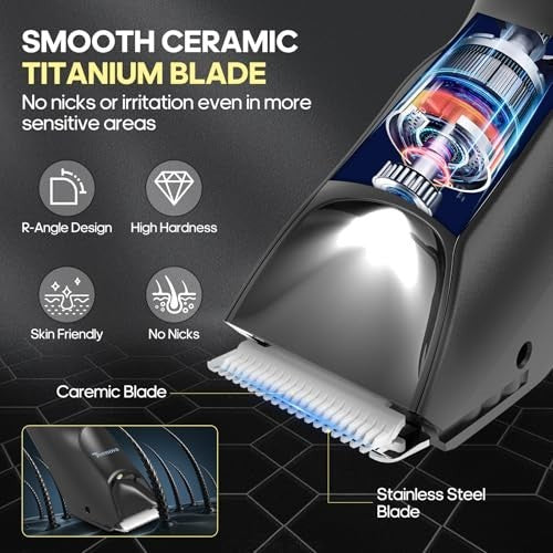3-in-1 Cordless Body Hair Trimmer for Men & Women with LED Light