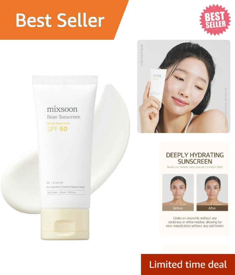 Korean SPF 50 Sunscreen - Nourishing, No White Cast, Water-Resistant UV Block for All Skin Types