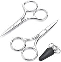 Professional Eyebrow & Facial Hair Scissors Set - Stainless Steel 2-Pack