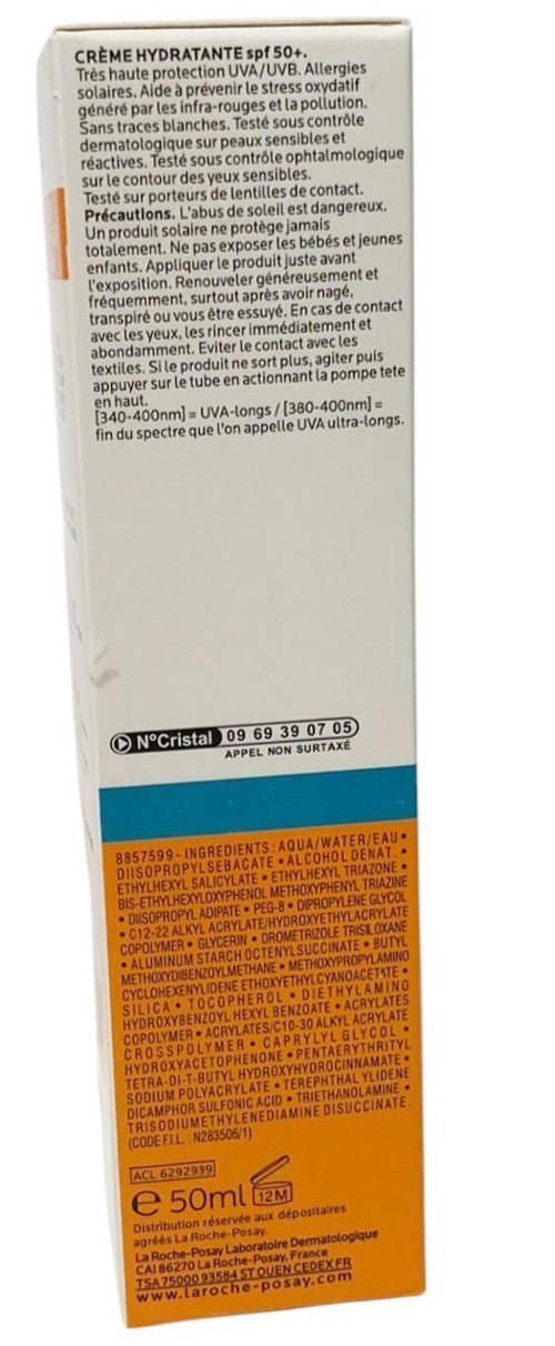 Moisturizing Sunscreen SPF 50+ with UVA Protection - Hydrating Cream for Sensitive Skin - 50ml Set of 2