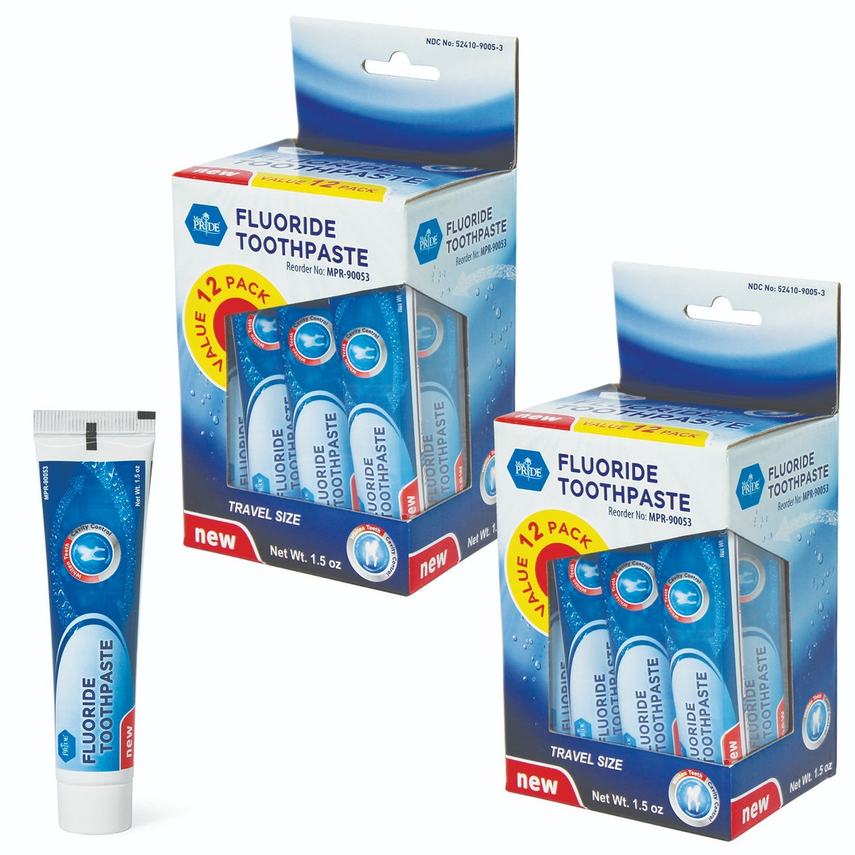 Travel Size Fluoride Toothpaste Mint Flavor 1.5 oz Bulk Pack for Oral Care