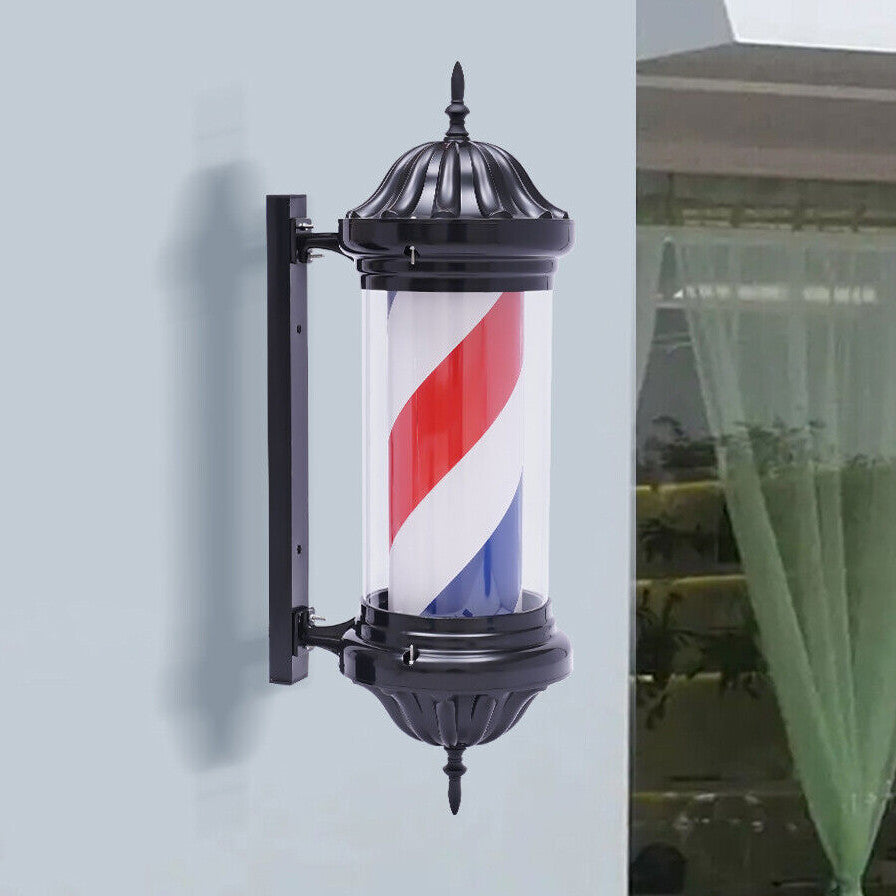 Rotating LED Barber Shop Pole Light Sign Outdoor Indoor Hair Salon Decor