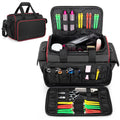 Travel Hairdresser Bag with Adjustable Dividers and Multiple Pockets - Black