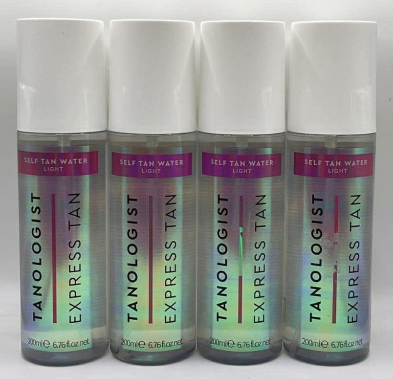 4-Pack Self Tan Water Light Shade - Tanologist Express Self Tanner 6.76 Fl Oz