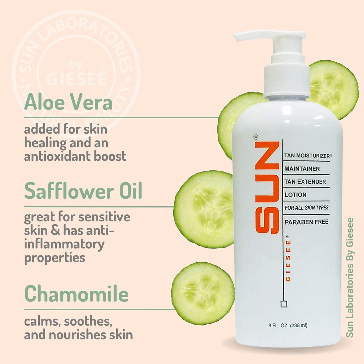 Tan Extender Lotion 8 oz - Prolongs Sunless & Natural Tans, Hydrates & Enhances Glow