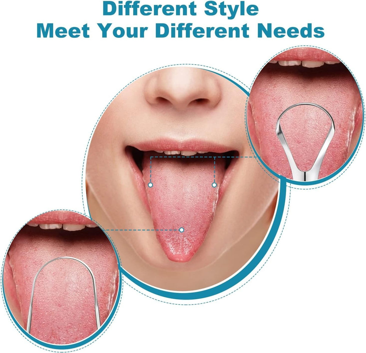 Stainless Steel Tongue Scrapers Set - 3 Pack for Oral Hygiene & Fresh Breath