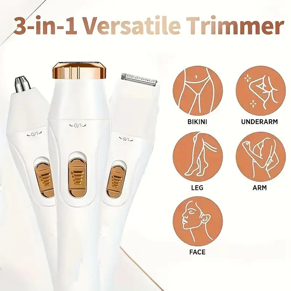 Women’s Rechargeable Electric Nose Ear Eyebrow Hair Trimmer - Waterproof USB Shaver