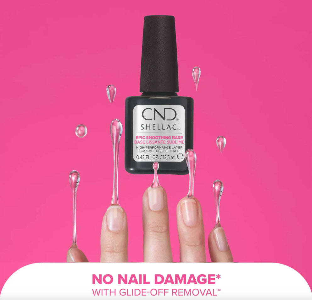 SHELLAC Epic Smoothing Base Coat - 2-in-1 Nail Primer & Smoothing Layer, 0.42 fl oz
