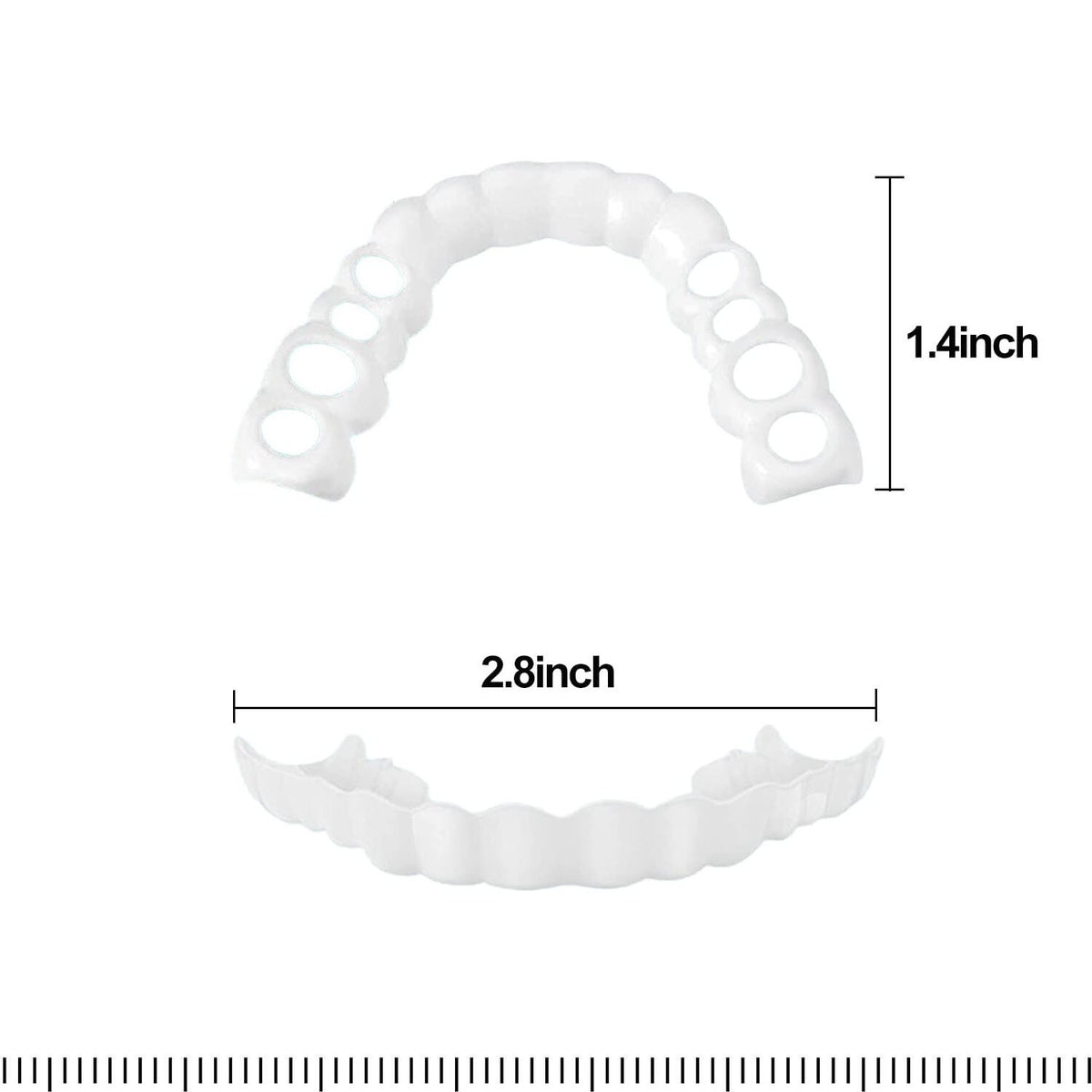 Snap-On Upper and Lower Dental Veneers Set - Reusable Teeth Cover for Adults