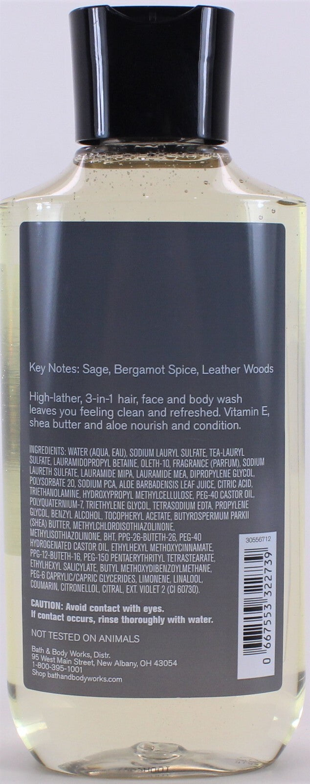 Men's Graphite 3-in-1 Hair Face & Body Wash Gel - 10 Oz Shower & Shampoo