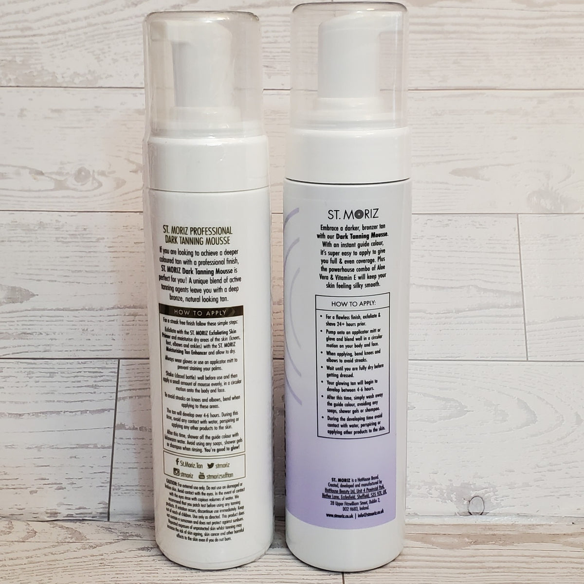2x Dark Self Tanner Mousse Sunless Instant Tan - Professional Quality