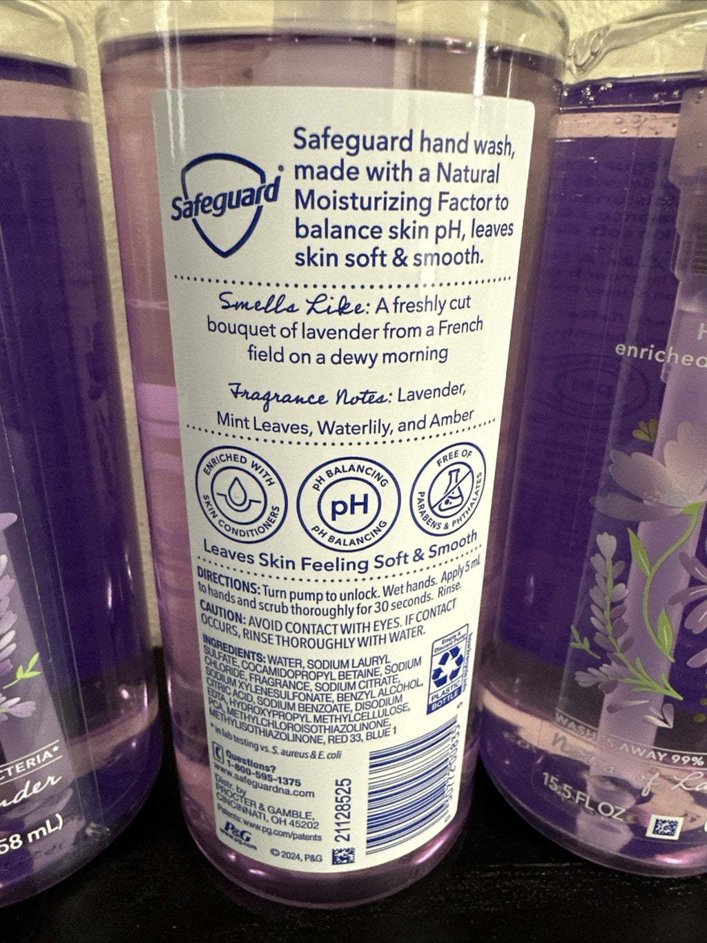 Lavender Enriched Hand Wash Set - 3 Bottles, Skin-Friendly, Bacteria Removal