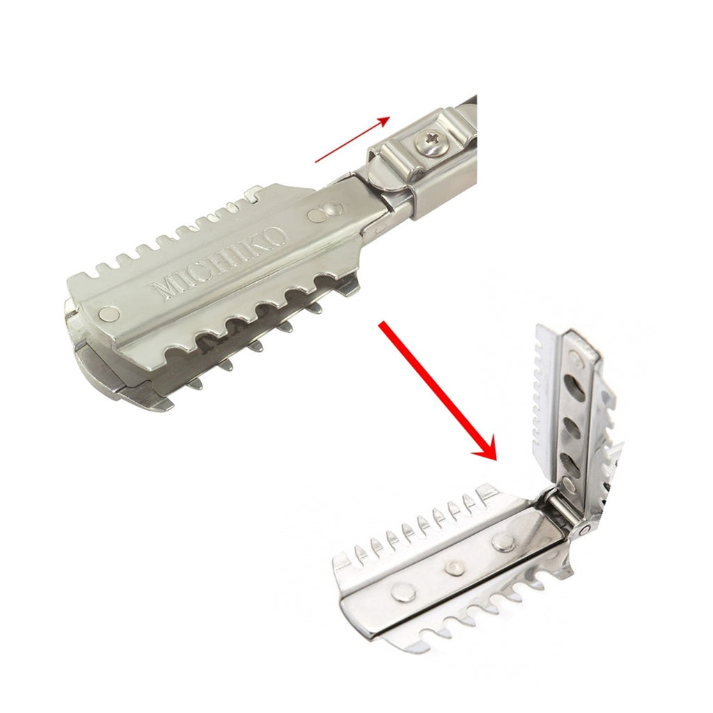 Japanese Double-Edge Razor Comb with 10 Platinum Coated Blades for Precise Hair Styling