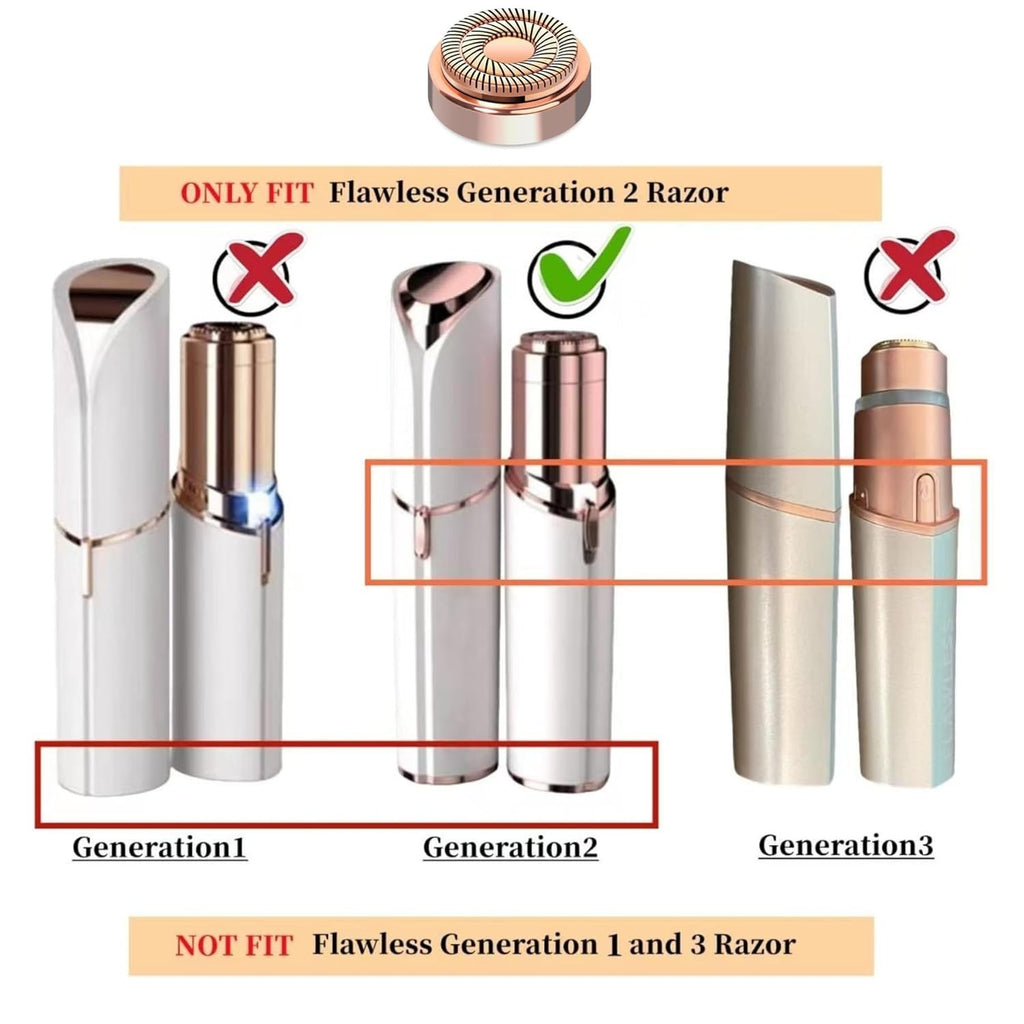 Facial Hair Remover Replacement Heads Gen 2 for Finishing Touch Flawless