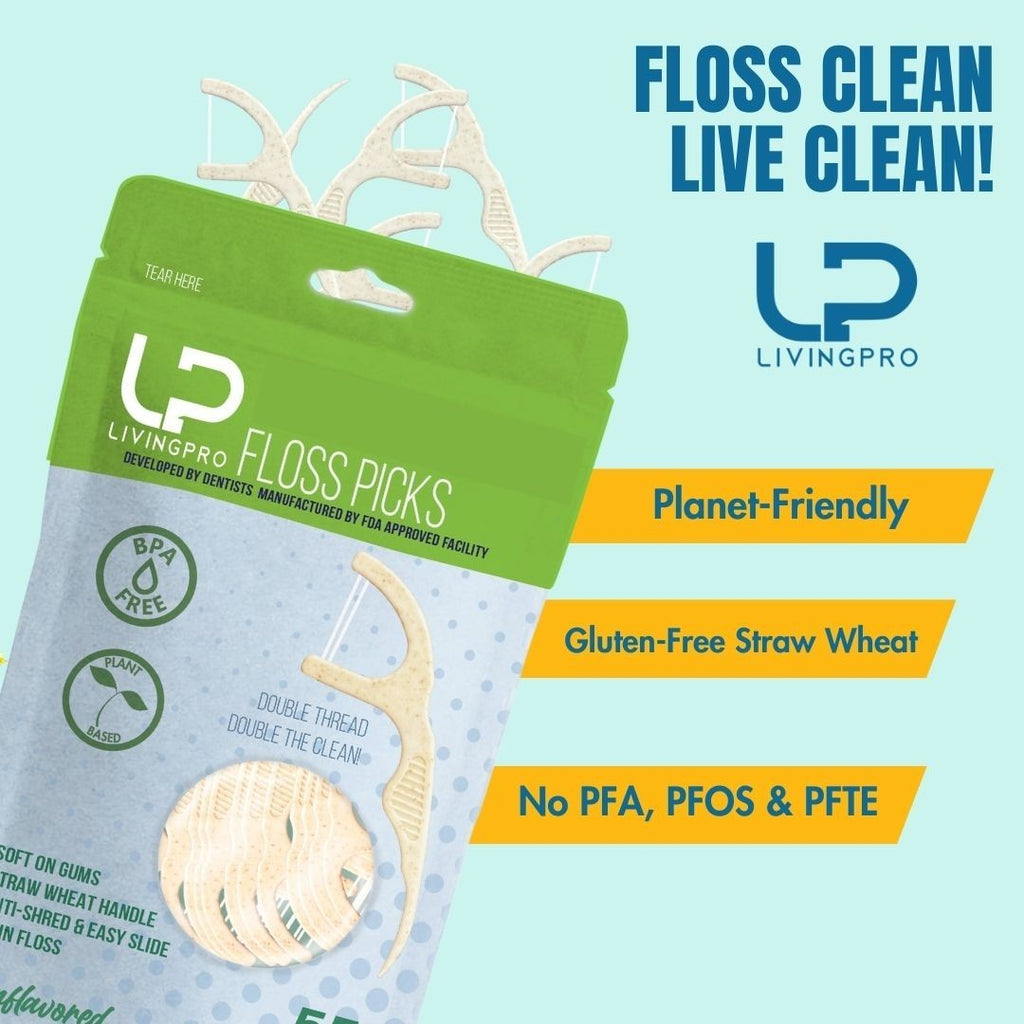 Eco-Friendly Plant-Based Floss Picks - 220 Count, Shred-Resistant Double Thread