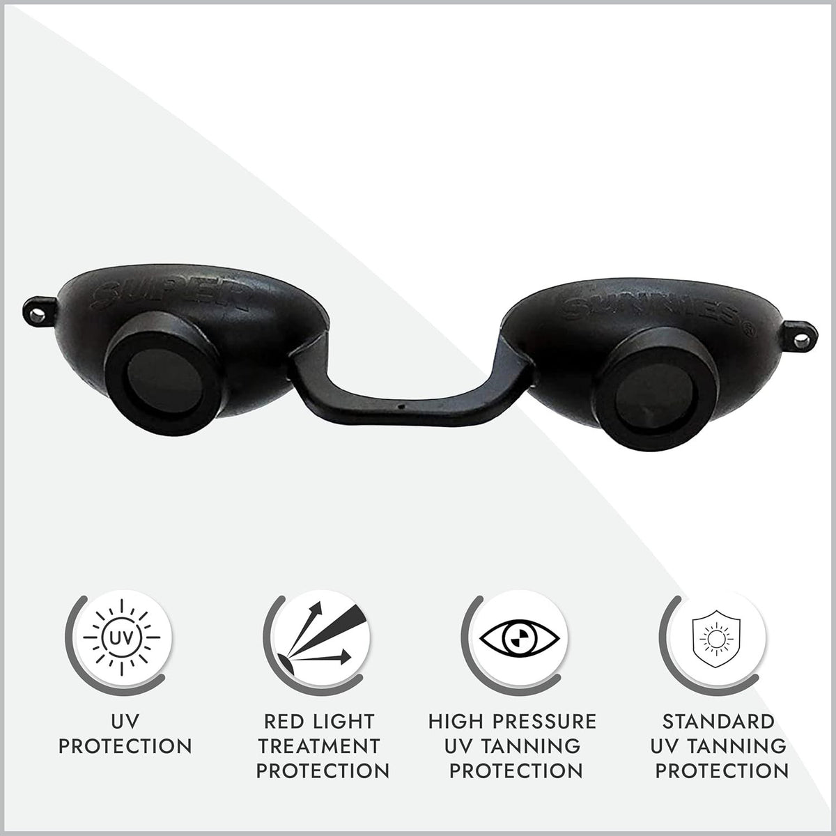 UV Protection Sun Goggles for Indoor Tanning Bed Eye Safety Black Glasses