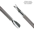 Dual Cuticle Pusher and Nail Cleaner Tool for Manicure Pedicure Spa