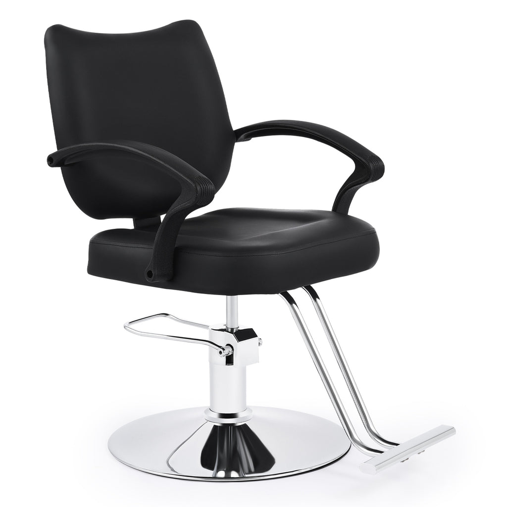 Hydraulic Barber Chair Salon Styling Chair with 150kg Capacity Black