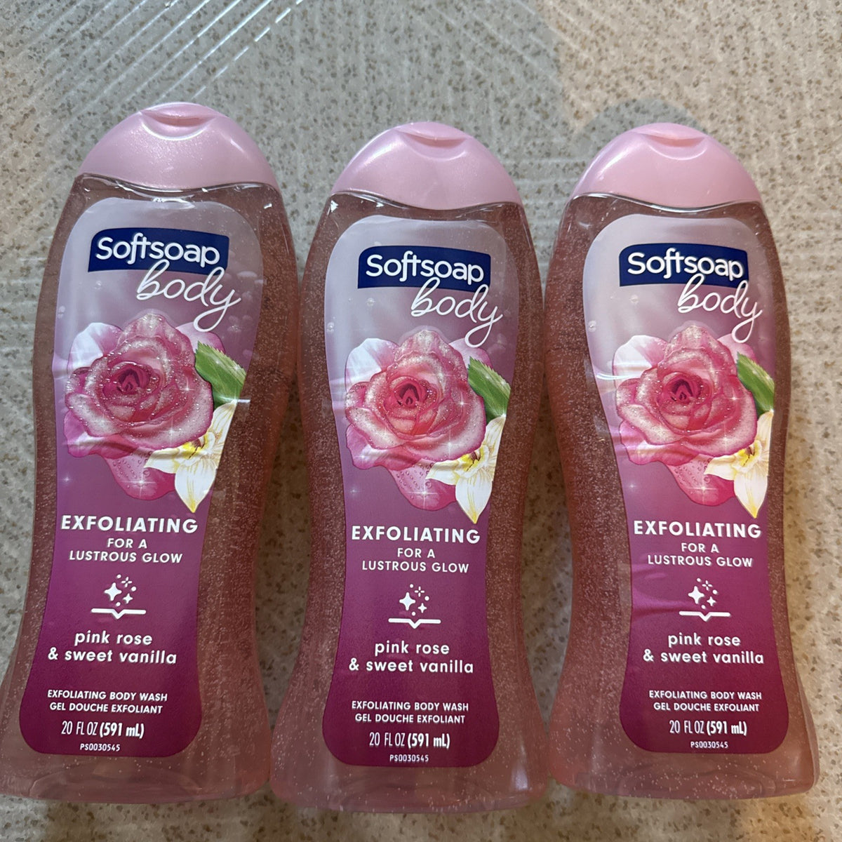 Softsoap Exfoliating Body Wash Set - Pink Rose & Vanilla 20oz (3 Pack)