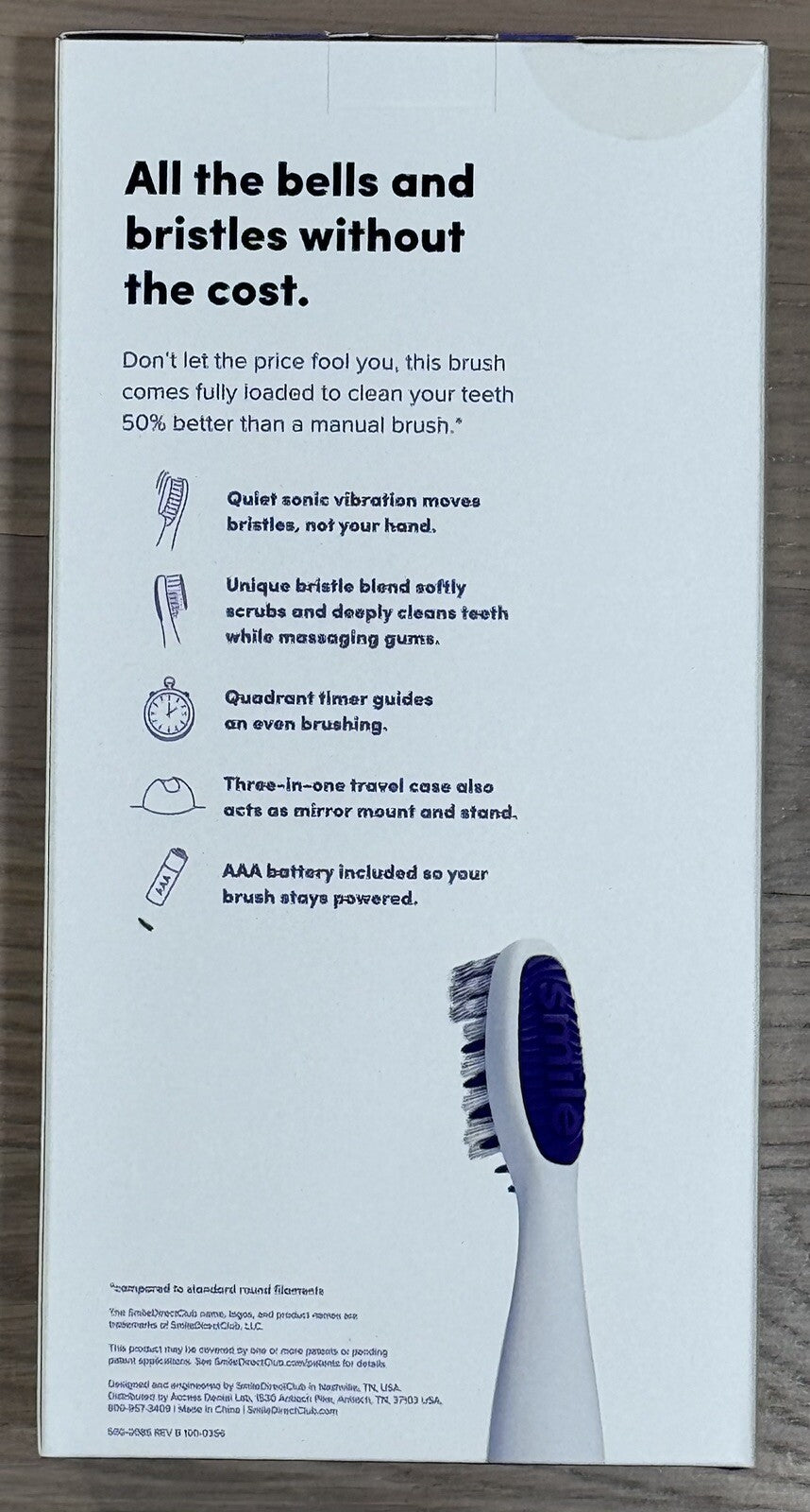 Electric Toothbrush with Travel Case & Mount - Battery-Powered