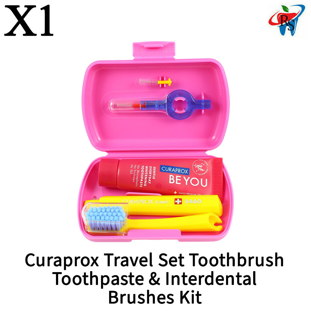 Travel Oral Care Set with Toothbrush, Toothpaste & Interdental Brushes