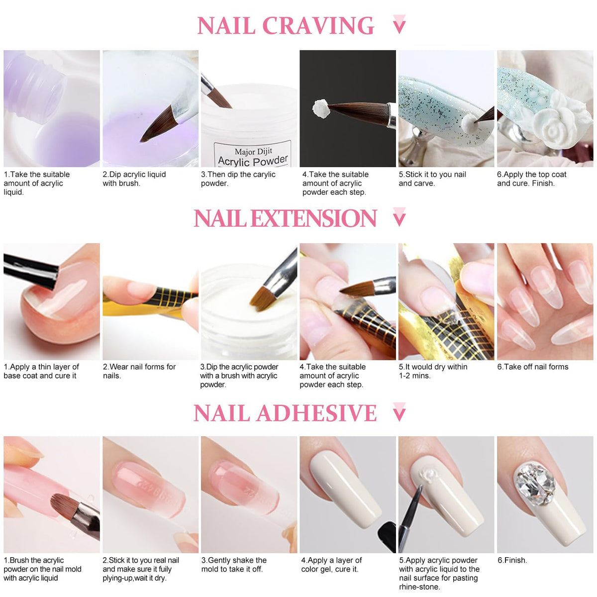 Acrylic Nail Kit for Beginners Professional Manicure Set with 12 Colors & Accessories