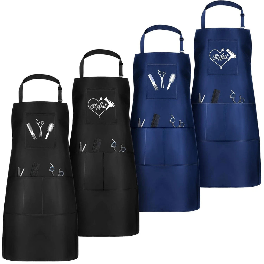 4 Pcs Waterproof Hair Stylist Aprons with 4 Pockets for Hairdressers
