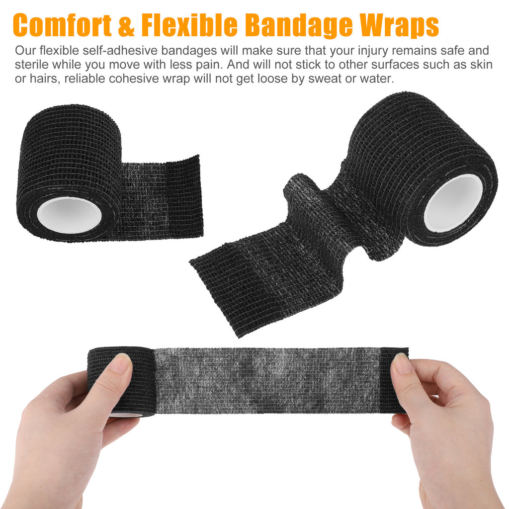 Self-Adhesive Cohesive Bandage Wrap 2" x 5 yd - Wrist/Tattoo Gripping Tape