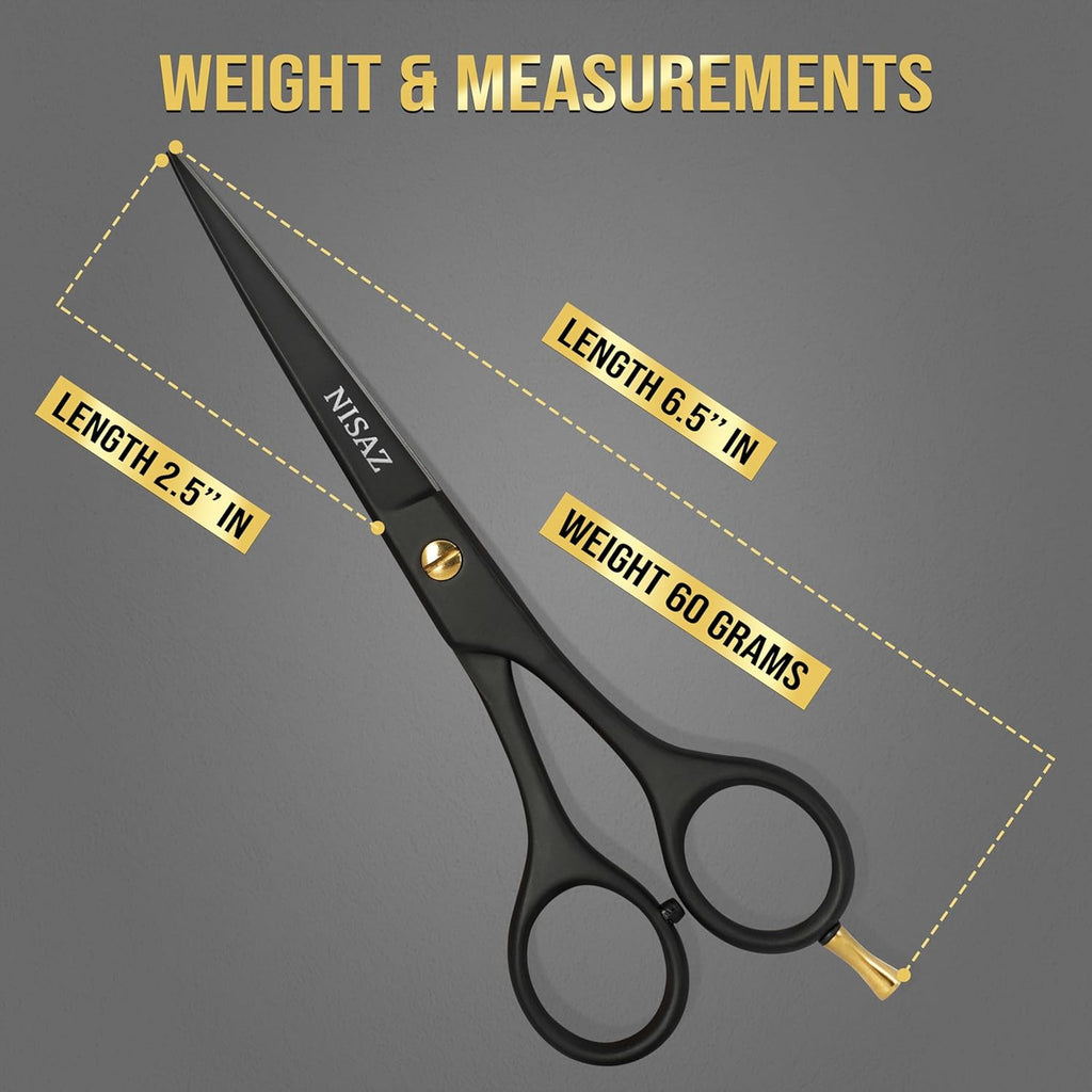 Professional 6.5 Inch Matte Black Hair Cutting Scissors High Carbon Stainless Steel