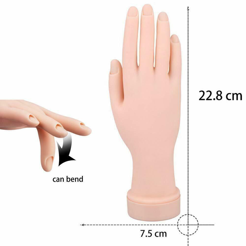 Flexible Nail Art Practice Hand - Reusable Manicure Tips & Practice Tool