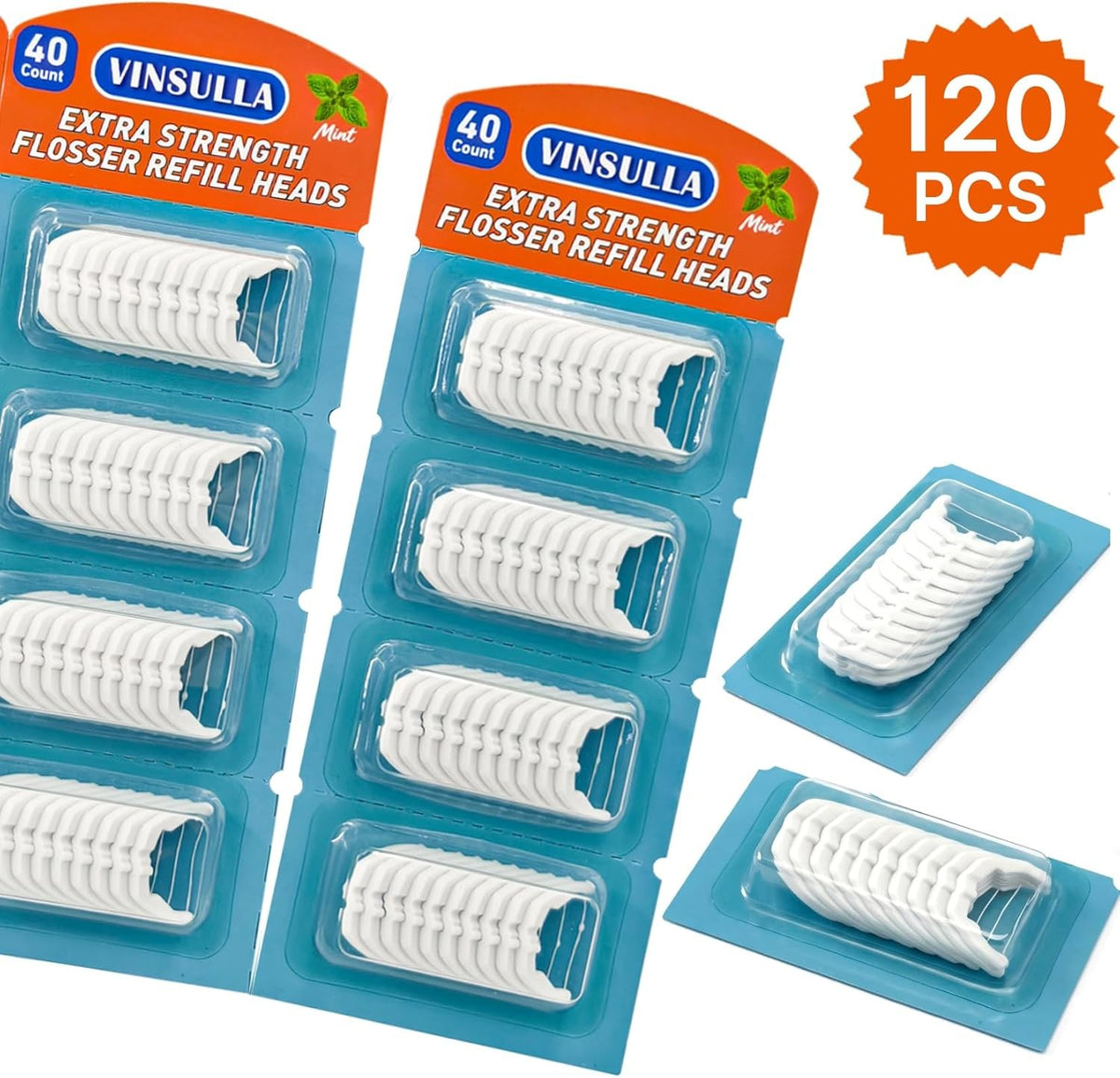 Flosser Refill Heads Compatible with Listerine Ultraclean Access - Mint 3 Pack