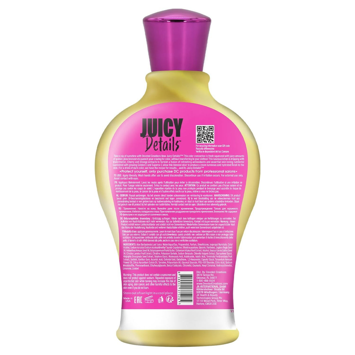 Devoted Creations Juicy Details Dark Bronzer Tanning Lotion 12.25 oz for Indoor Bed