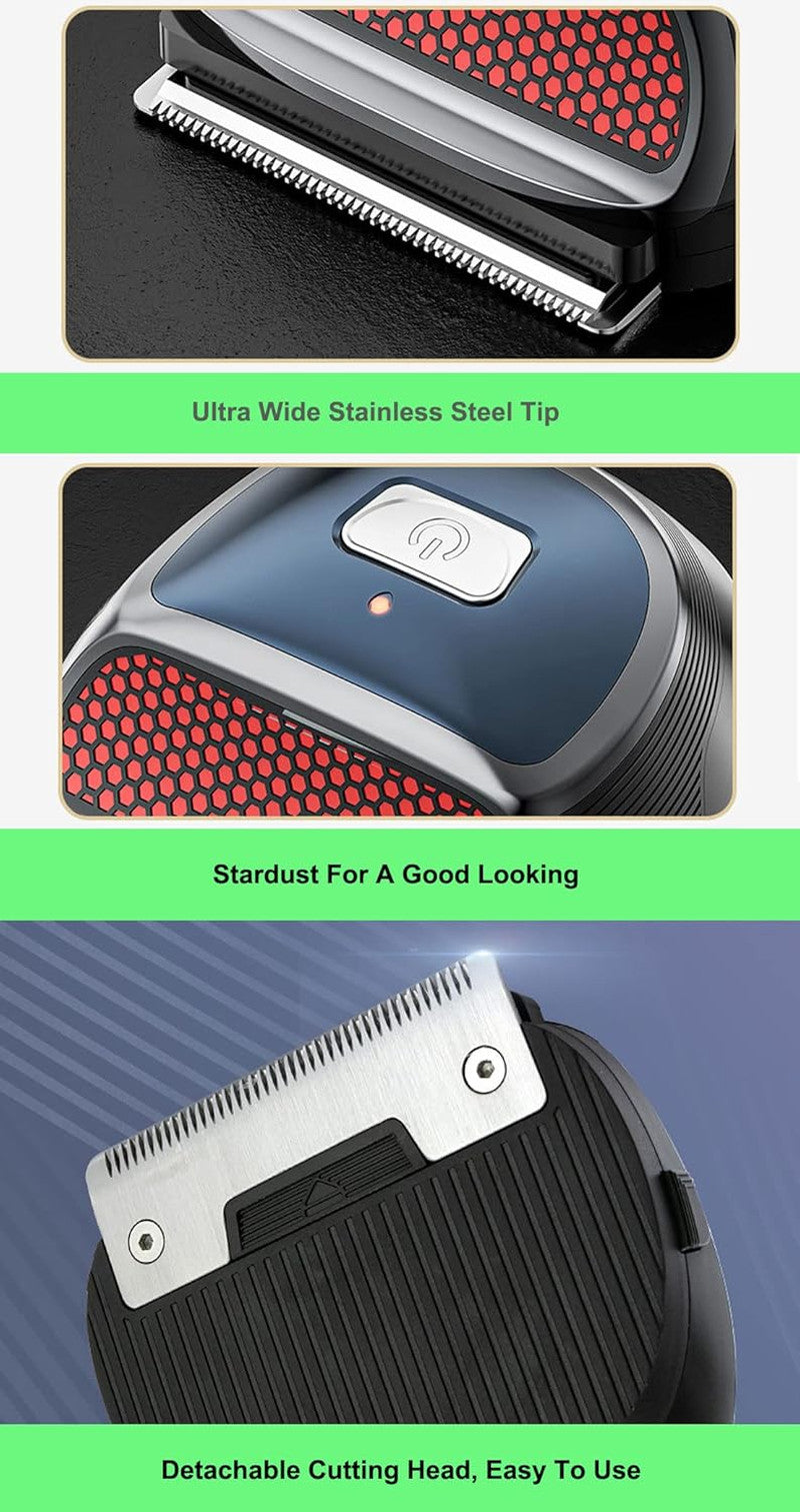 Rechargeable Hair Clippers for Men - Self-Haircut Kit with 9 Length Combs, Waterproof & Portable