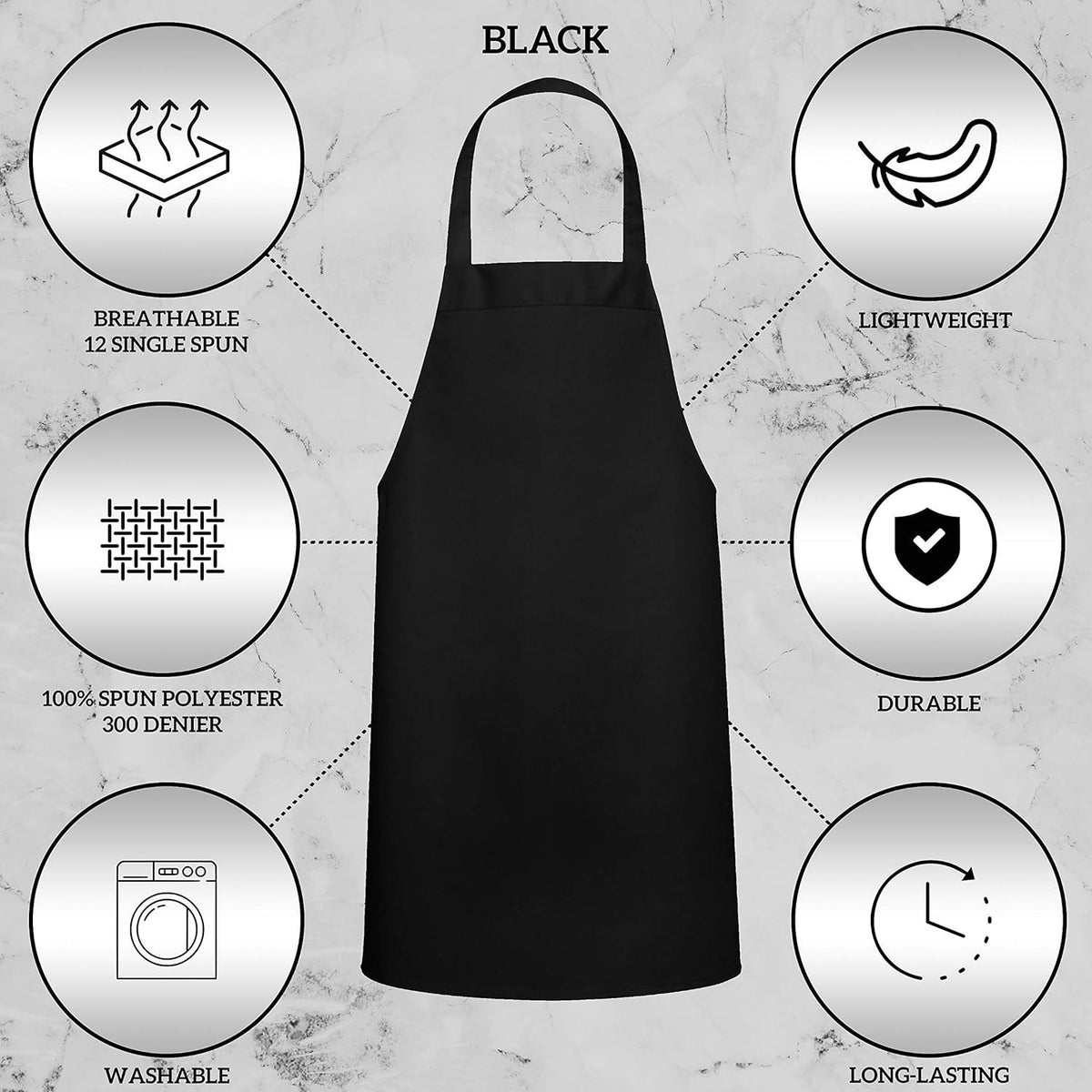 Professional Hair Stylist Apron with 2 Pockets - Heavy-Duty & Washable