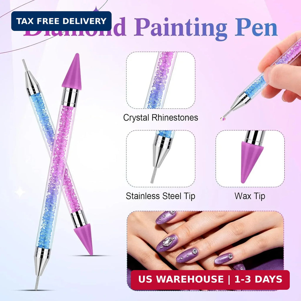 Rhinestone Picker Tool Set for Nail Art and Crafting - Dual Head Wax Pen