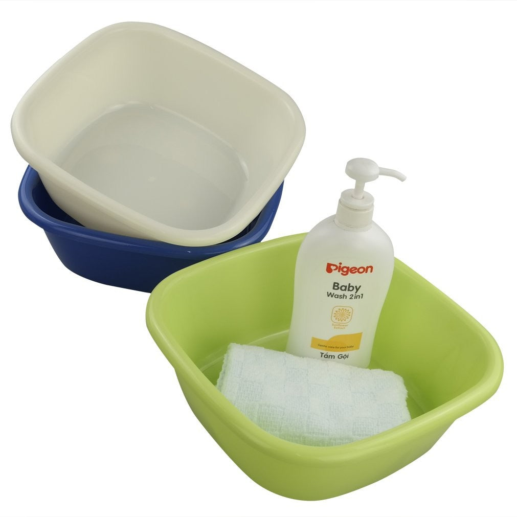 8 Quart Square Plastic Wash Basin Set of 3 for Kitchen & Household Use