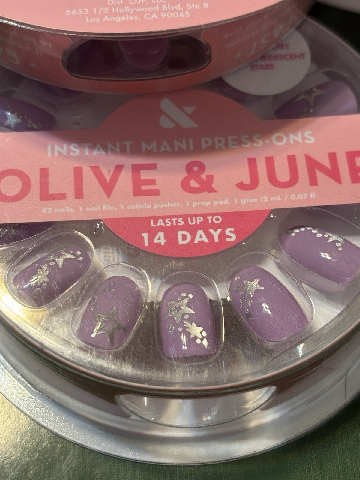 Lavender Iridescent Star Press On Nails - Instant Mani False Nails