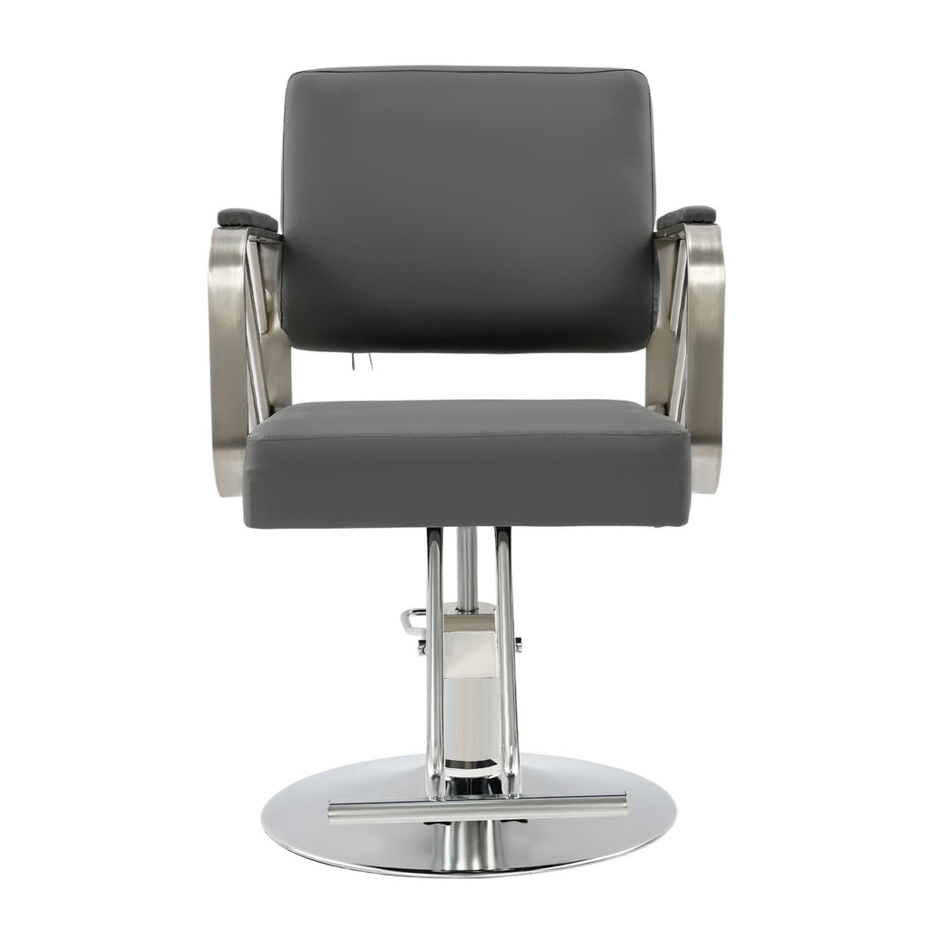 Swivel Salon Chair for Hair Stylist, Adjustable Grey Styling Chair