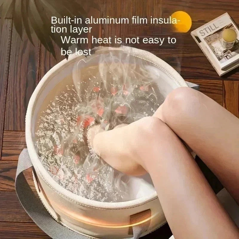 Foldable Foot Spa Bath Tub Portable Soak Basin with Heat Retention