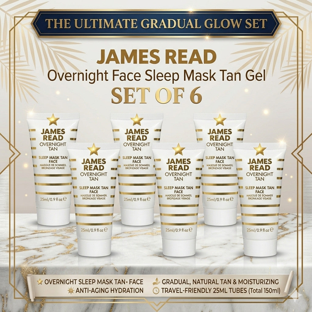 Self Tanning Face Mask Set of 6 - Gradual Sun-Kissed Glow, Hydrating & Clear