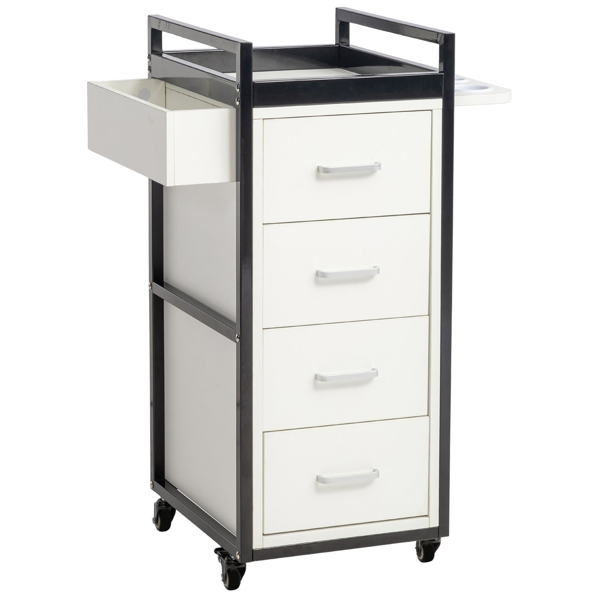 Salon Trolley Cart with 4 Large Drawers & Tool Holders - Mobile Beauty Station