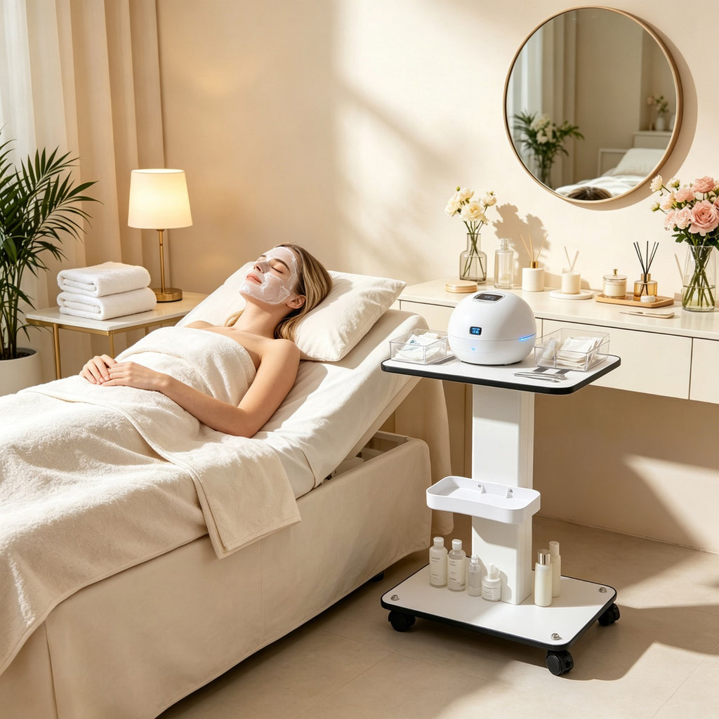 Salon Trolley Cart with 40kg Load, Mobile Beauty Equipment Stand