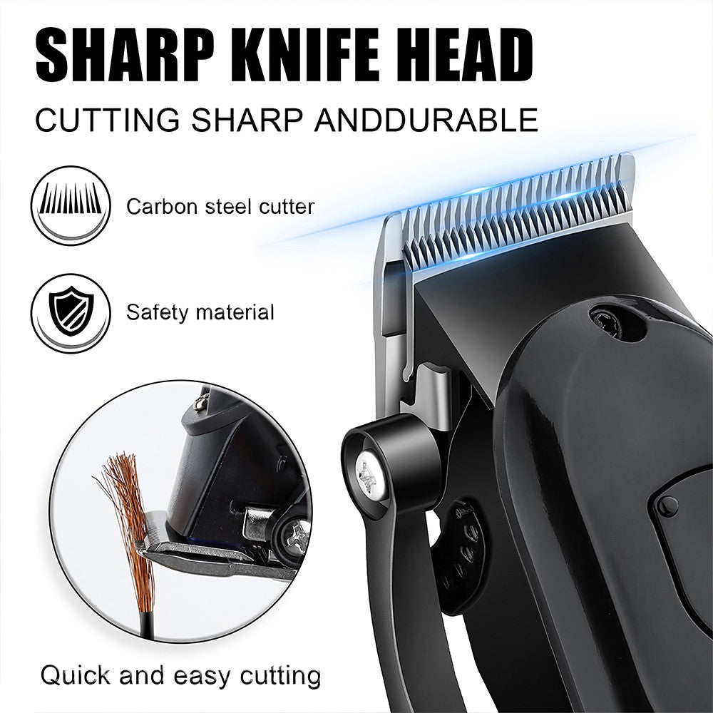 Cordless Hair Clipper and Trimmer Set for Men with Adjustable Blade LED Display