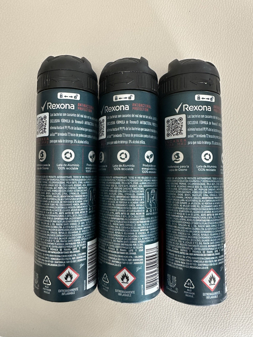 Men's Antibacterial Invisible 72H Deodorant Spray Pack of 3 - Rexona