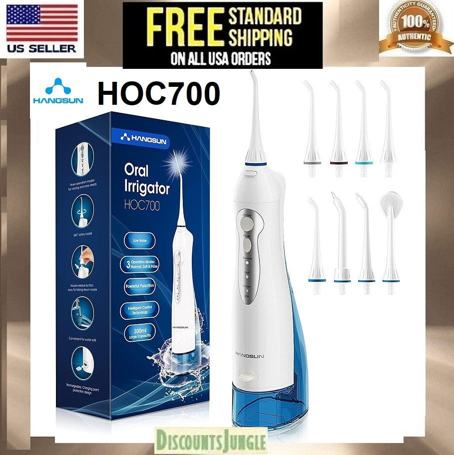 Cordless Water Flosser Oral Irrigator with 8 Tips 300ML Water Tank for Teeth & Gums